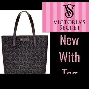 NWT Victoria's Secret Black Floral Tote